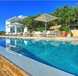 5 bedroom luxury villa with infinity pool, sea views and tennis court near Chania, sleeps 10